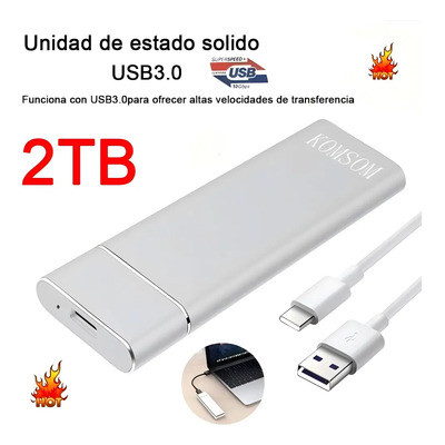 Disco Duro Externo SSD 2TB Komsom USB-C Alta Velocidad Compatible PC | MercadoLibre