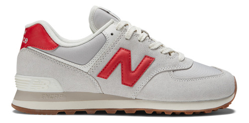 Tenis New Balance 574 Clásicos-gris/rojo