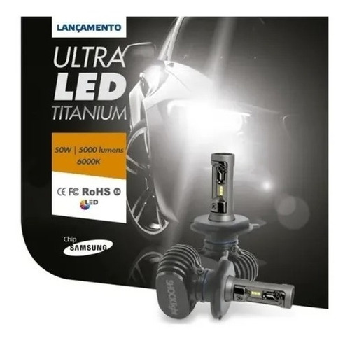 Kit Ultraled Shocklight Titanium 10000 L Farol Alto E Baixo 