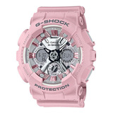 Reloj Casio Mujer G Shock Gma-s120np 4a Ø45.9mm - Impacto Color De La Malla Rosa Color Del Bisel Rosa Color Del Fondo Gris