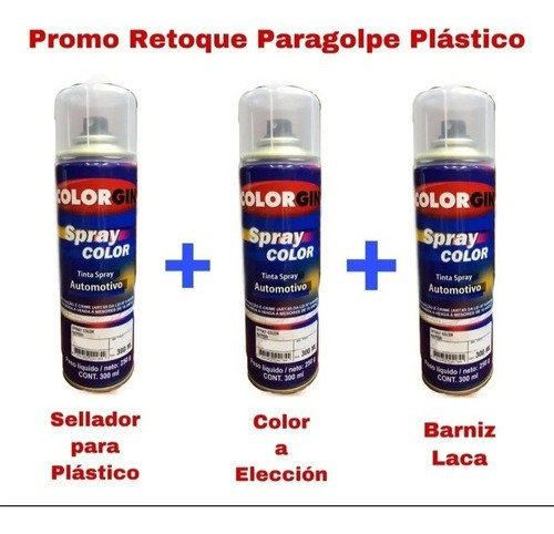 Retoque Aerosol Automotriz Bicapa Kit Color + Fondo + Laca