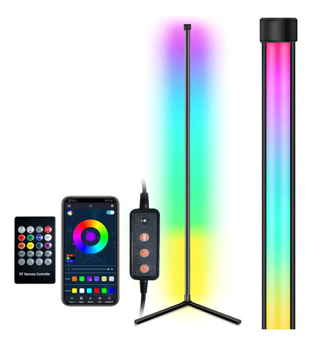 Lámpara De Pie De Esquina Led Rgb Conectada Bt De 9w 150 Cm/