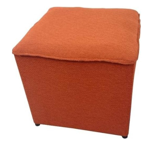 Puff Cubo Jacquard Estructura Maciza