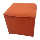 Puff Cubo Jacquard Estructura Maciza