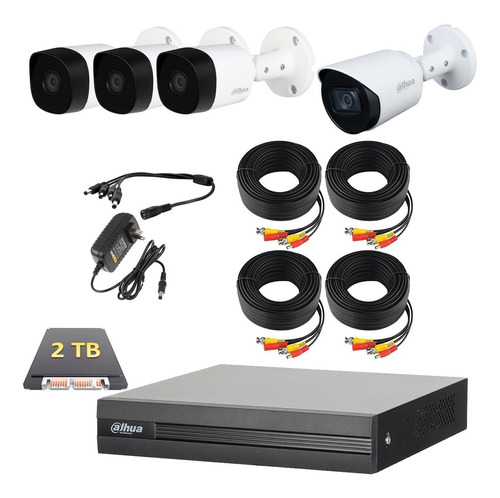 Kit Circuito Cerrado 4 Cámaras Dahua 5 Mp 2 Tb Dvr 8 1 Mic