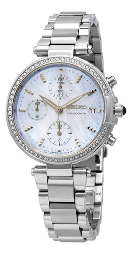 Nuevo Reloj Seiko Mujer Cronograf Swarovski 45% Off + Regalo