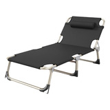  Camastro Plegable, Tumbon Relax, Cama Exterior O Interior Color Negro