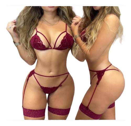 Conjunto Lenceria Femenina Sexy En Encaje