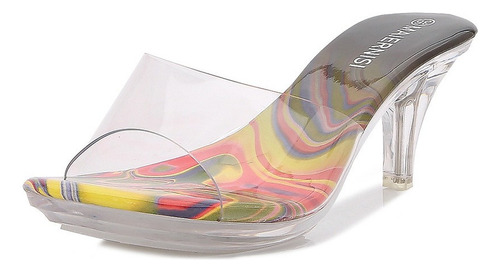 Cristal Transparente Con Sandalias Y Zapatillas Para Mujer