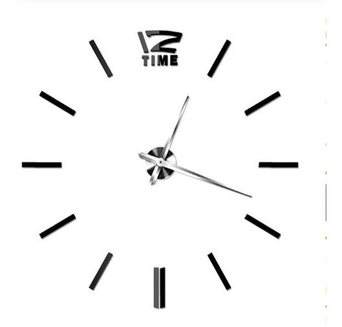 Reloj Pared Dorado Plateado, Negro Acrílico Grande 3d Regalo