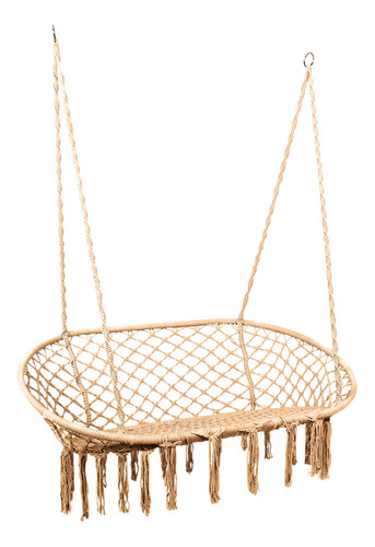 Silla Columpio Doble Con Cuerda Colgante Y Macramé