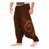 Pantalones For Hombre, Mono Estampado Étnico, Casual, Bolsi