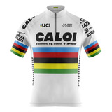 Camiseta Ciclista Blusa Camisa Caloi Avancini Com Bolsos Uv+