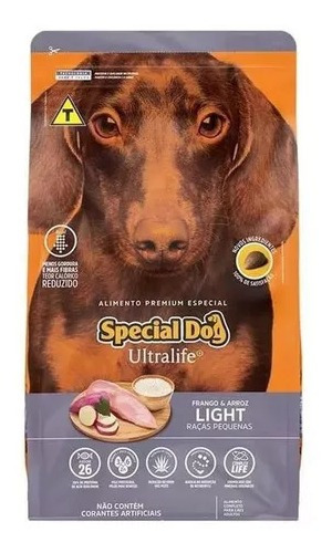 Ração Cães Special Dog Ultralife Light Peq Frango 10,1kg