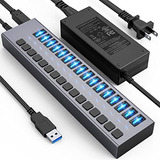 Hub Usb Alimentado, 16 Puertos, 90 W, Puerto De Datos Usb 3.