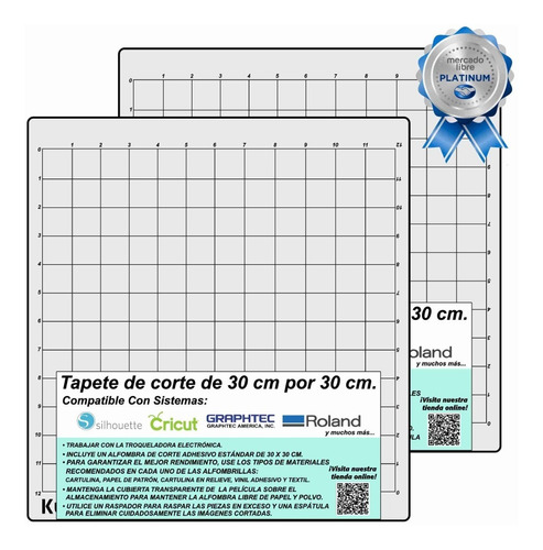 2 Tapete Corte Cutting Mat Ext Grueso Silhouette Cameo 12x12