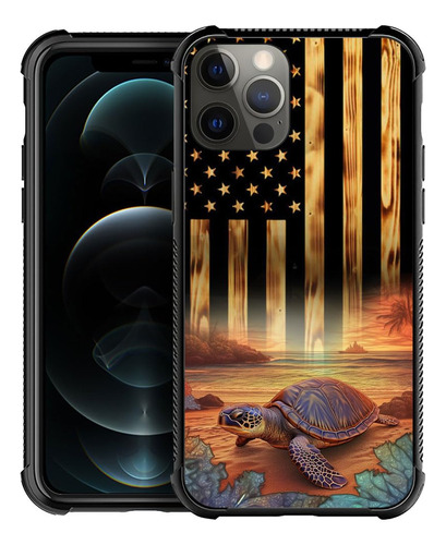 Funda Para iPhone 13 Mini Sea Turtle American Wood Grain Fla