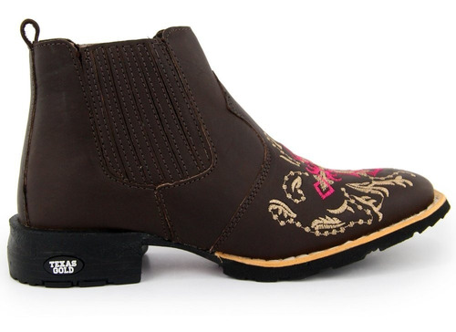 Bota Botina Country Texana Feminina Bico Quadrado + Cinto 