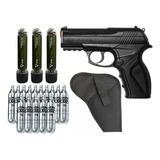 Pistola Defesa Pessoal Co2 C11 6.0mm + Coldre + Kit Munição