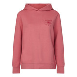 Polerón Hoodie De Algodón Logo Mujer Tommy Hilfiger Rosado