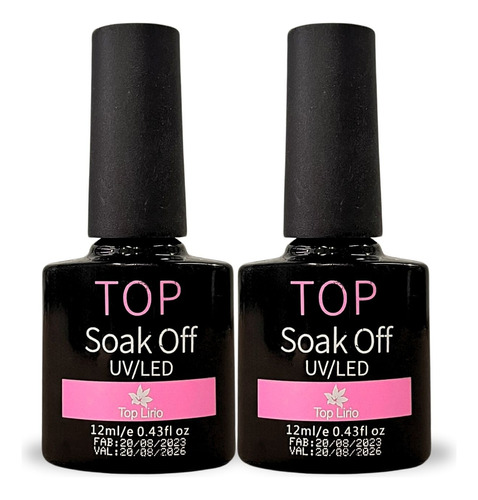 2 Top Coat Led Uv Extra Brilho Gel Acrigel Selante Unhas Gel