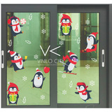 Vinil Decorativo Pingüinos Copos De Nieve Arbolitos 100pz