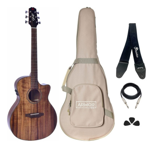 Kit Violão Seizi Supreme Ryu Mirai Cutaway Koa Completo