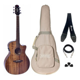 Kit Violão Seizi Supreme Ryu Mirai Cutaway Koa Completo