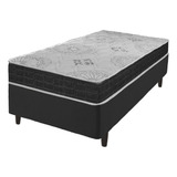 Cama Box Solteiro Preto + Colchão San Francisco D33 88cm