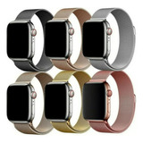 Pulseira Milanese Loop Compatível Apple Watch Iwo W68 Ultra Cor Preto 42mm 44mm 45mm 49mm