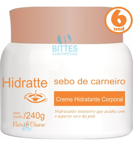 6 Hidratante Corporal Sebo De Carneiro Natu Charm 