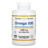 Suplemento En Cápsulas California Gold Nutrition  Omega 800, Aceite De Pescado Ultraconcentrado Omega-3, 80 % De Epa Y Dha En Frasco 90 Un