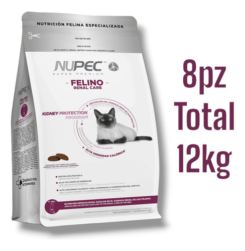 Kit 8 Nupec Felino Felino Renal 1.5kg | Cuidado Renal 