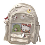 Mochila Estudiantil Japonesa Hellokitty Grande Capacidad A Color Beige