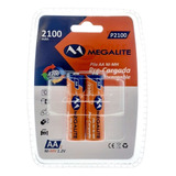 Pilas Aa Recargables Megalite 2100mah Blister X 2u Ni-mh