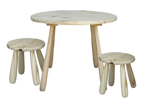 Mesa Infantil Con 2 Sillitas Madera De Pino, Oferta Rosario