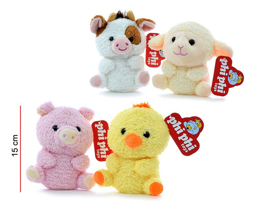 Animalitos De La Granja Peluche 15 Cm Phi Phi X Unidad