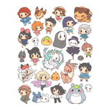 Planilla De Stickers Ghibli Mod 2 Aprox 28cm