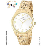 Kit Champion Relógio Elegance Dourado + Pulseira Cn26251s