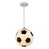 Lampara Colgante Infantil Pelota Futbol 1 Luz E27 P/led Color Blanco