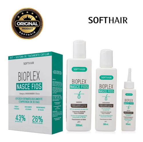 Bioplex Nasce Fios Shampoo Condicionador E Tônico Softhair