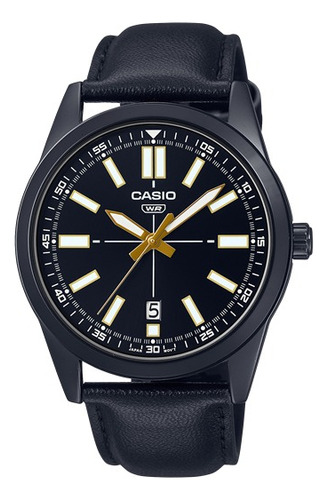 Reloj Casio Hombre Cuero Mtp-vd02bl Garantía Oficial Mega!