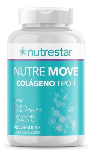 Nutremove Colágeno Tipo 2, Ácido Hialurônico, Msm, Magnésio Dimalato, 90 Cápsulas, Nutrestar