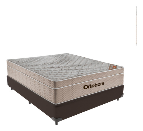 Cama Box Viúvo Marrom E Colchão Ortobom Airtech Springpocket