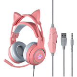 Auriculares Supraaurales Con Cable Cat Ear Para Juegos Con R