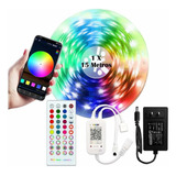 Tira Led 15m Rgb 5050 Luz Led Colorida Bluetooth