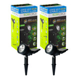 02 Refletor Luminária Solar Spot 8w Espeto Jardim Led 20lms