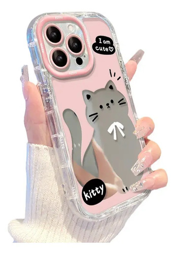 Funda Para Vivo Y03 4g / Y18 Espejo, Corazones Rosas Gatitos Adorables, Estilo Moderno Y Cute