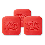 Kit Com 3 Formas De Silicone Feliz Natal Quadrado