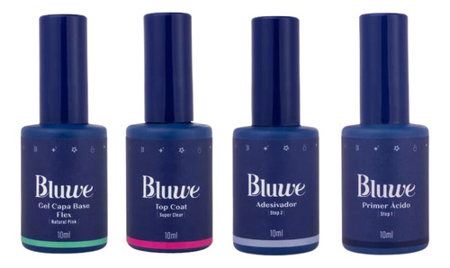 Bluwe Top Coat + Gel Base Flex Clear 10ml + Step 1 + Step 2